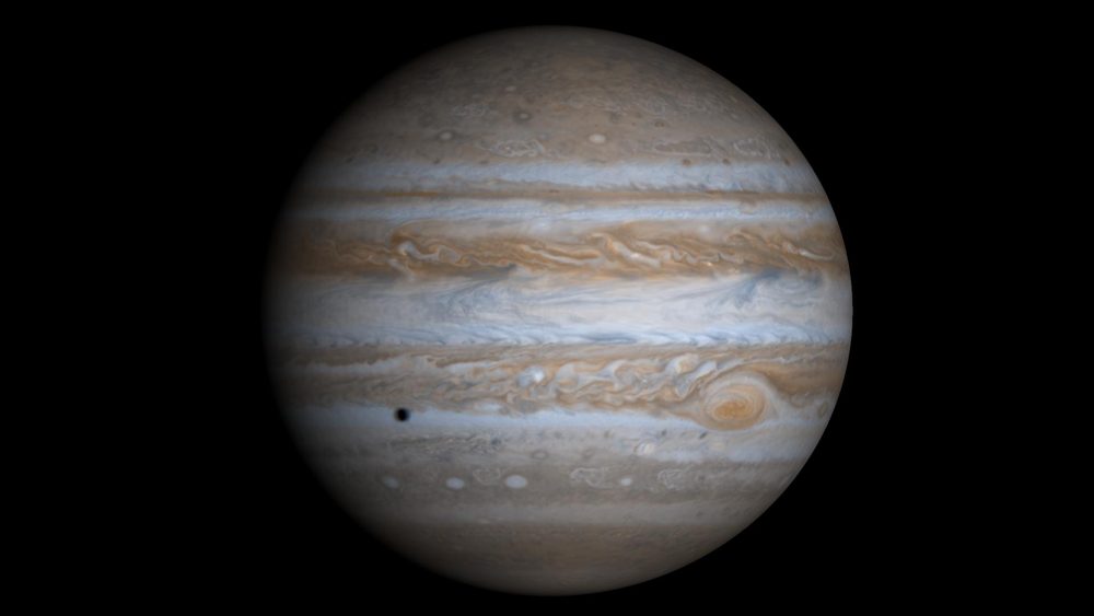 Cassini true-colour simulated globe, December 2000