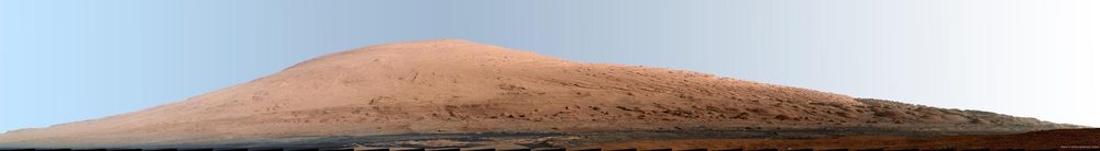 Mount Sharp, white-balanced, Curiosity Mastcam