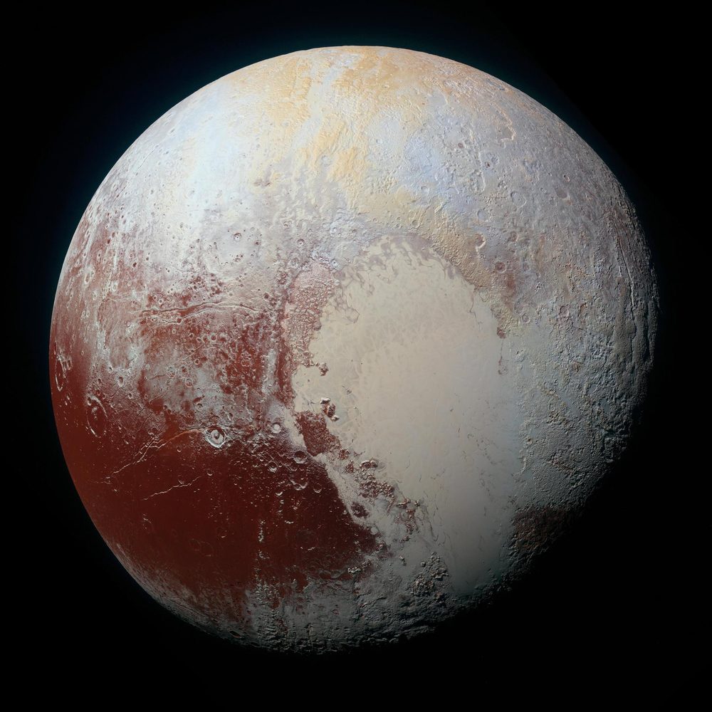 New Horizons enhanced colour, 14 July 2015