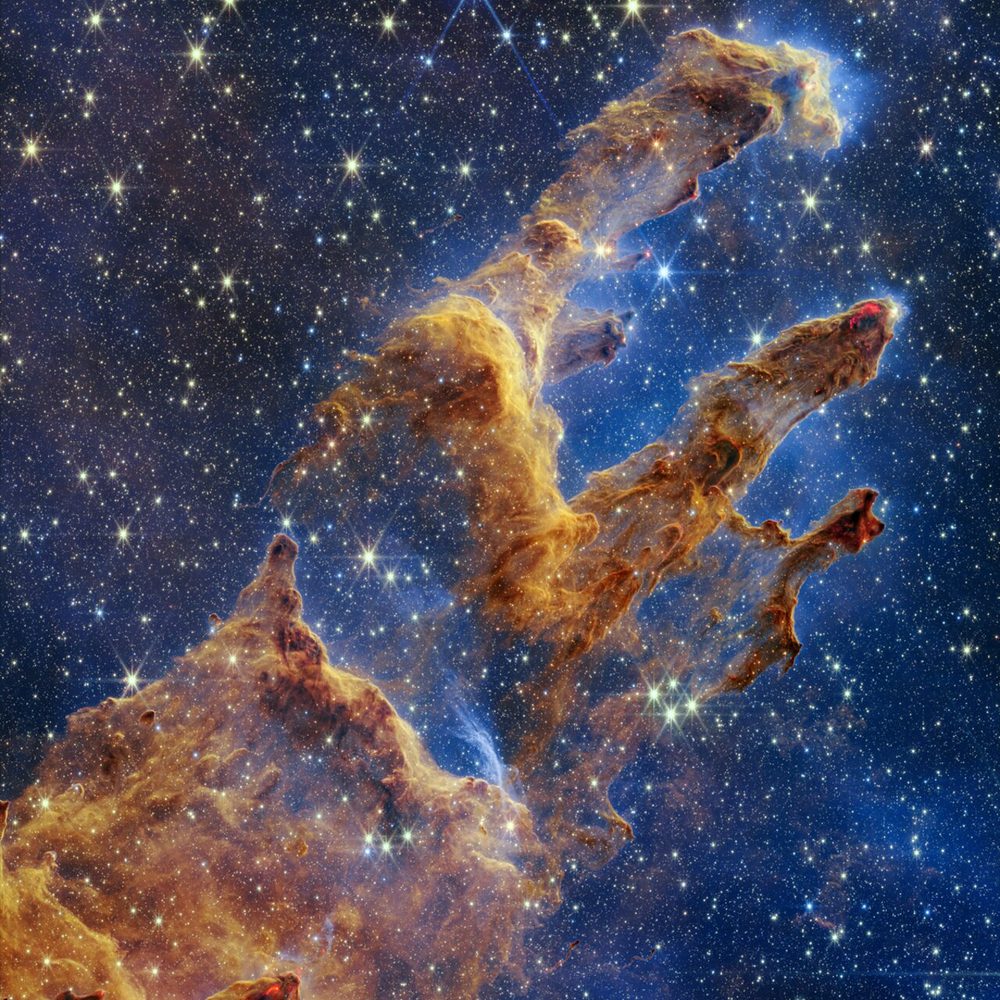 Webb near-infrared view of the Pillars, 2022